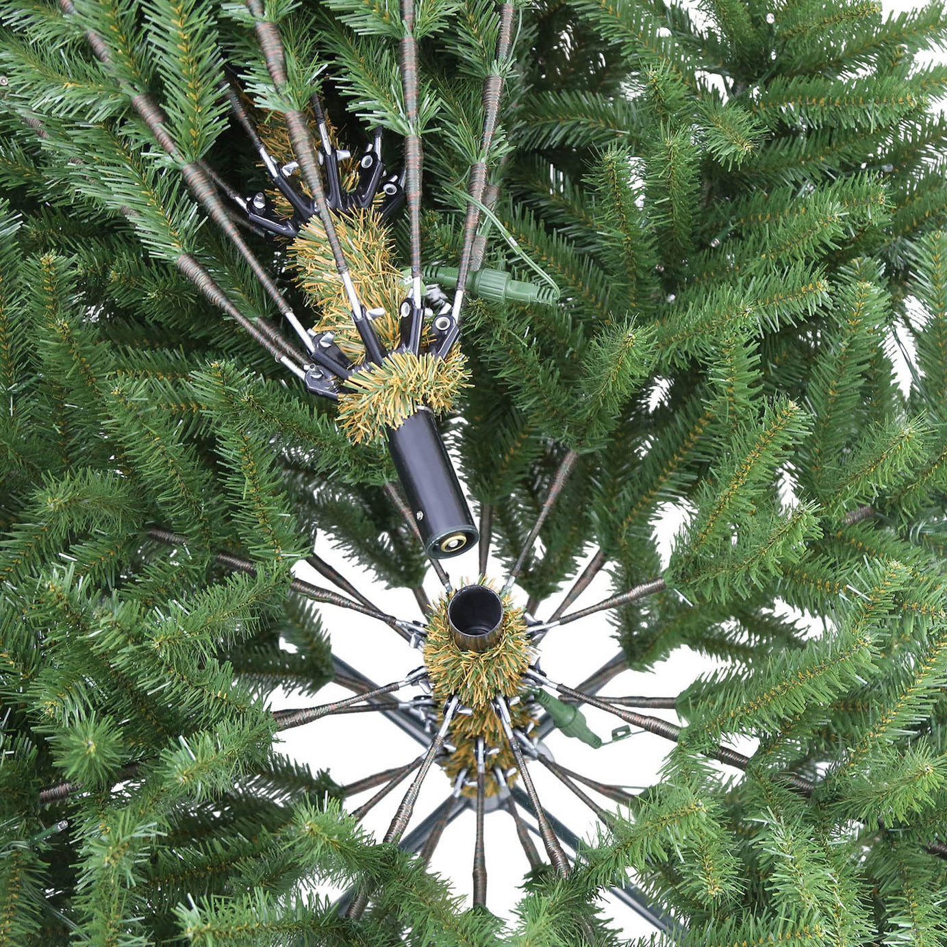 Christmas Tree 7ft Green Artificial LED Pre Lit Warm White Hinged Timer Indoor - Image 5