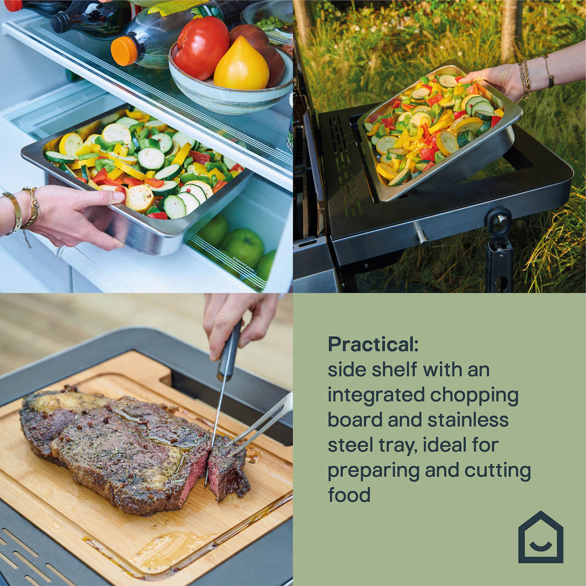 Gas BBQ 3 Burner Black Steel Side Shelves Outdoor Barbecue Electronic Ignition - Image 2