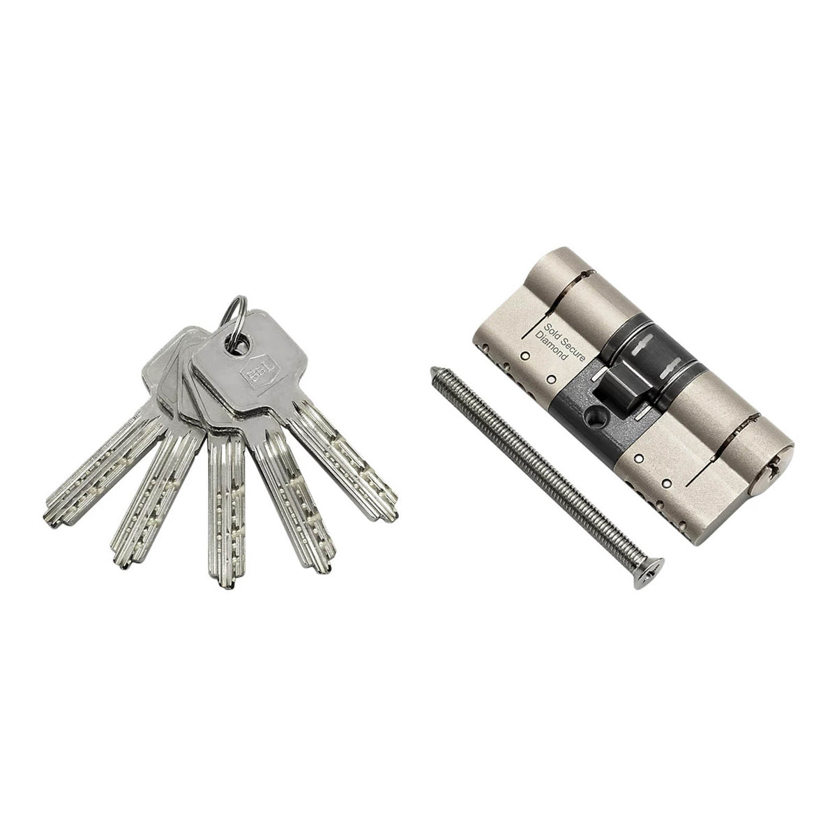 Smith & Locke Euro Cylinder Lock 3 Star Satin Nickel Plated Fire Rated 45/50 - Image 2