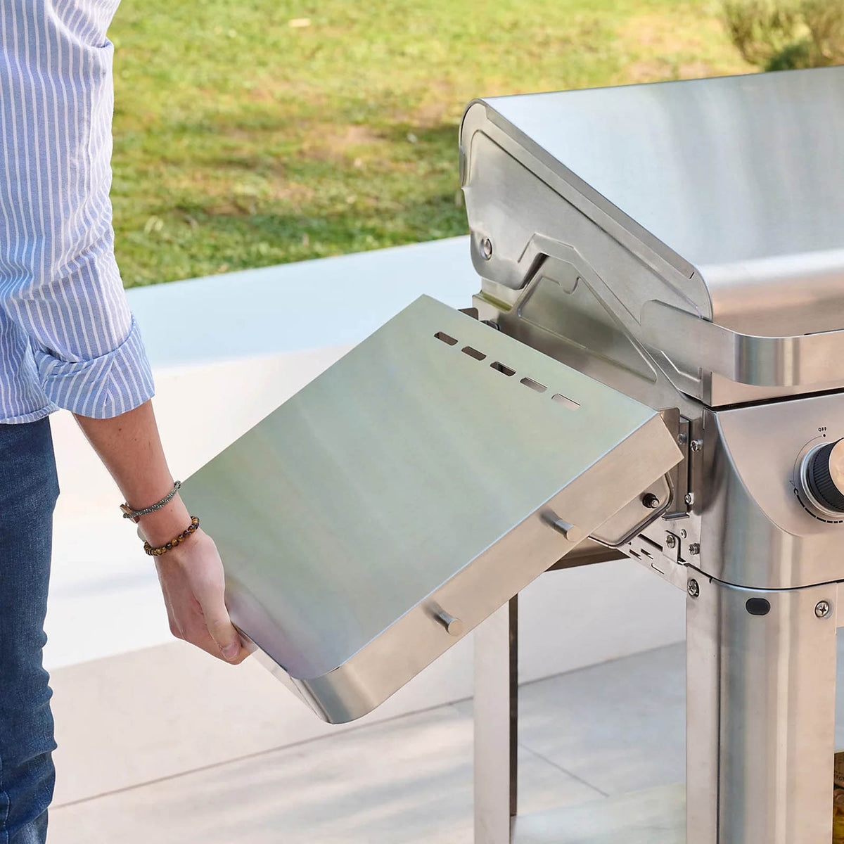 GoodHome Powell 4 Burner Gas BBQ Grill Stainless Steel Side Shelves - Image 8