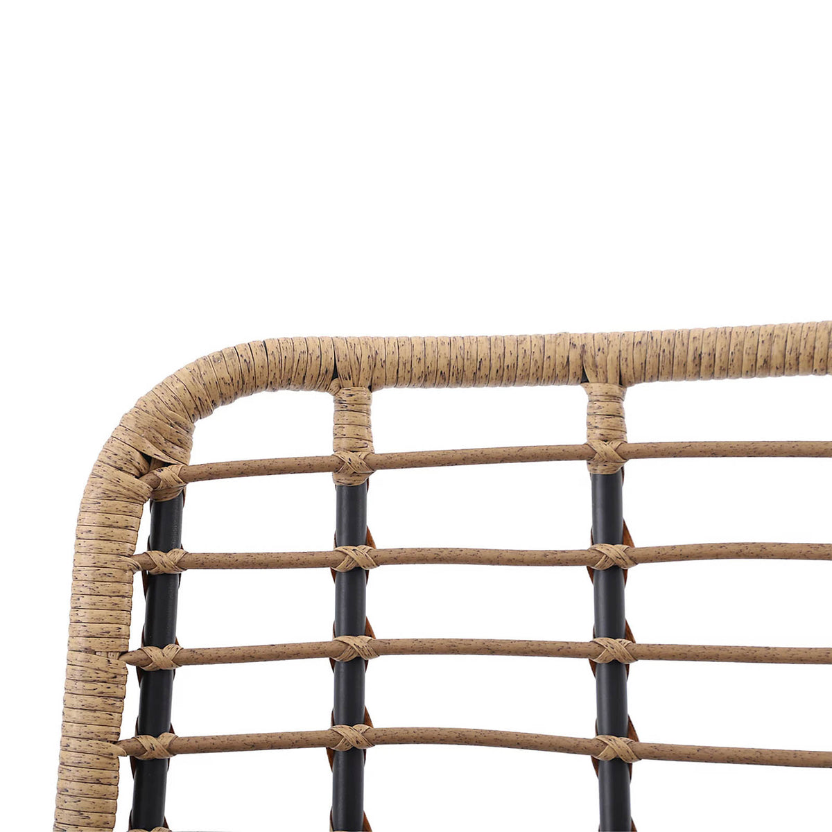 Rattan Effect Outdoor Rocking Chair Steel Frame Cushion Garden Patio - Image 5