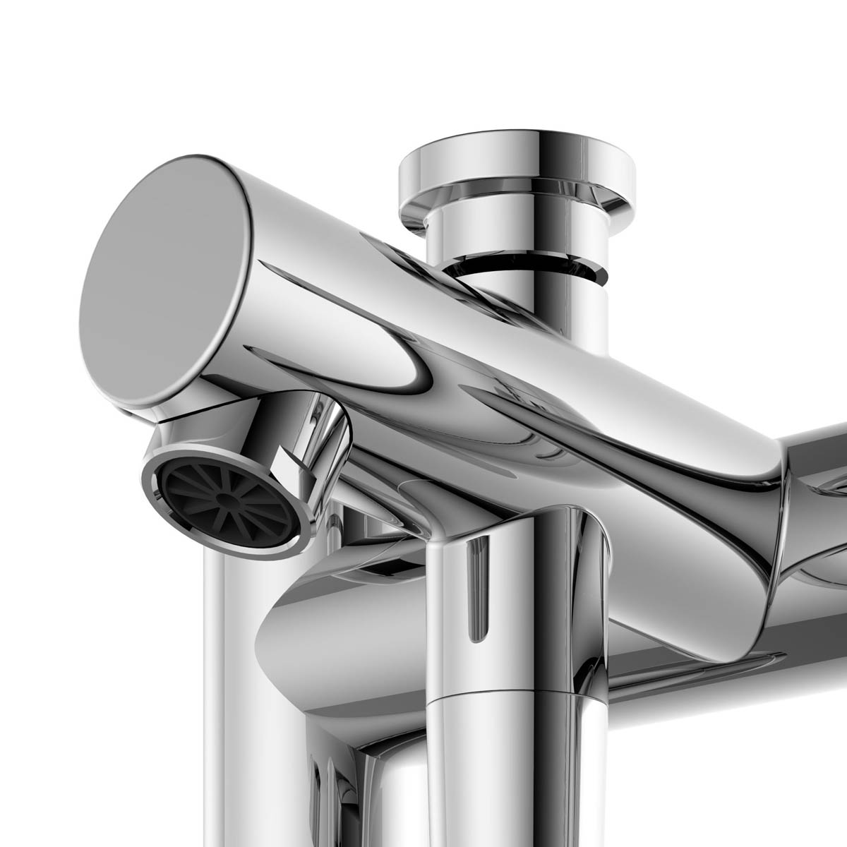 Bath Filler Tap Mixer Shower Handheld Chrome Double Lever Single Spray Pattern - Image 5