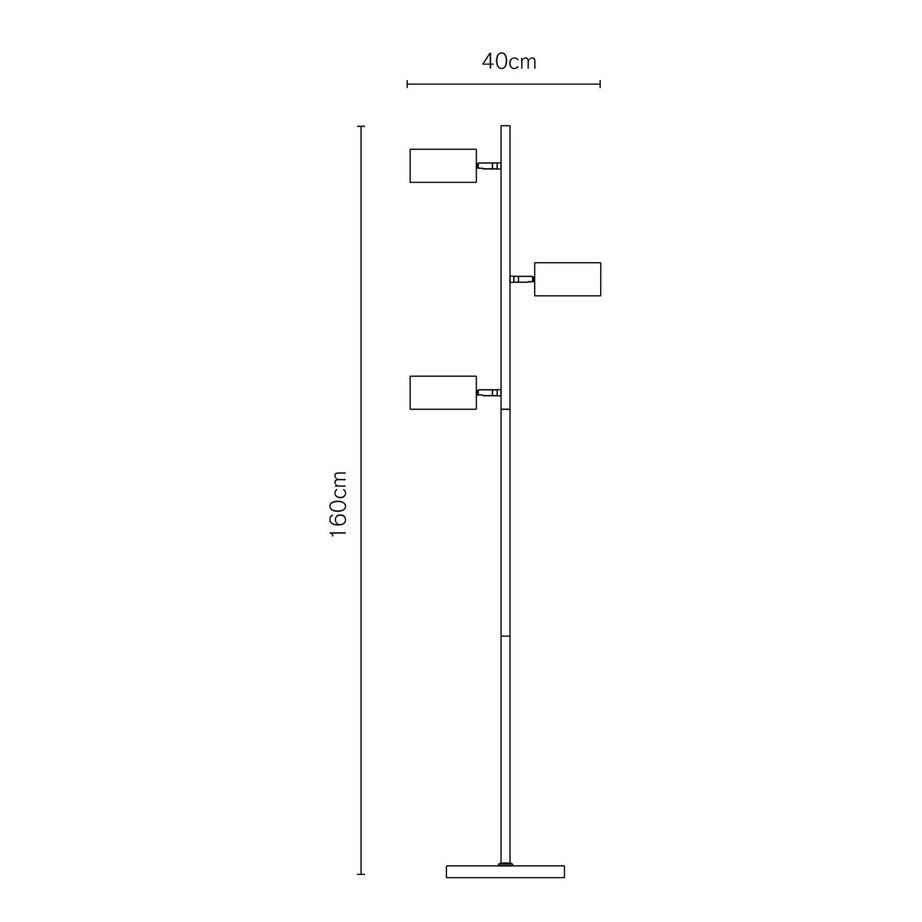 Inlight Carana Matt Black Brass effect LED Floor lamp - Image 2