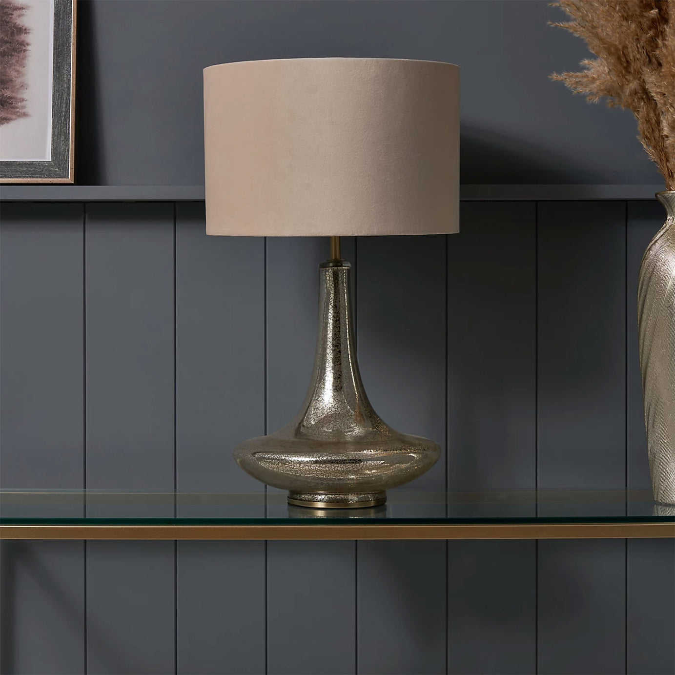 Inlight Passa Teardrop Mirrored Ivory & Champagne Gold effect Table lamp - Image 8