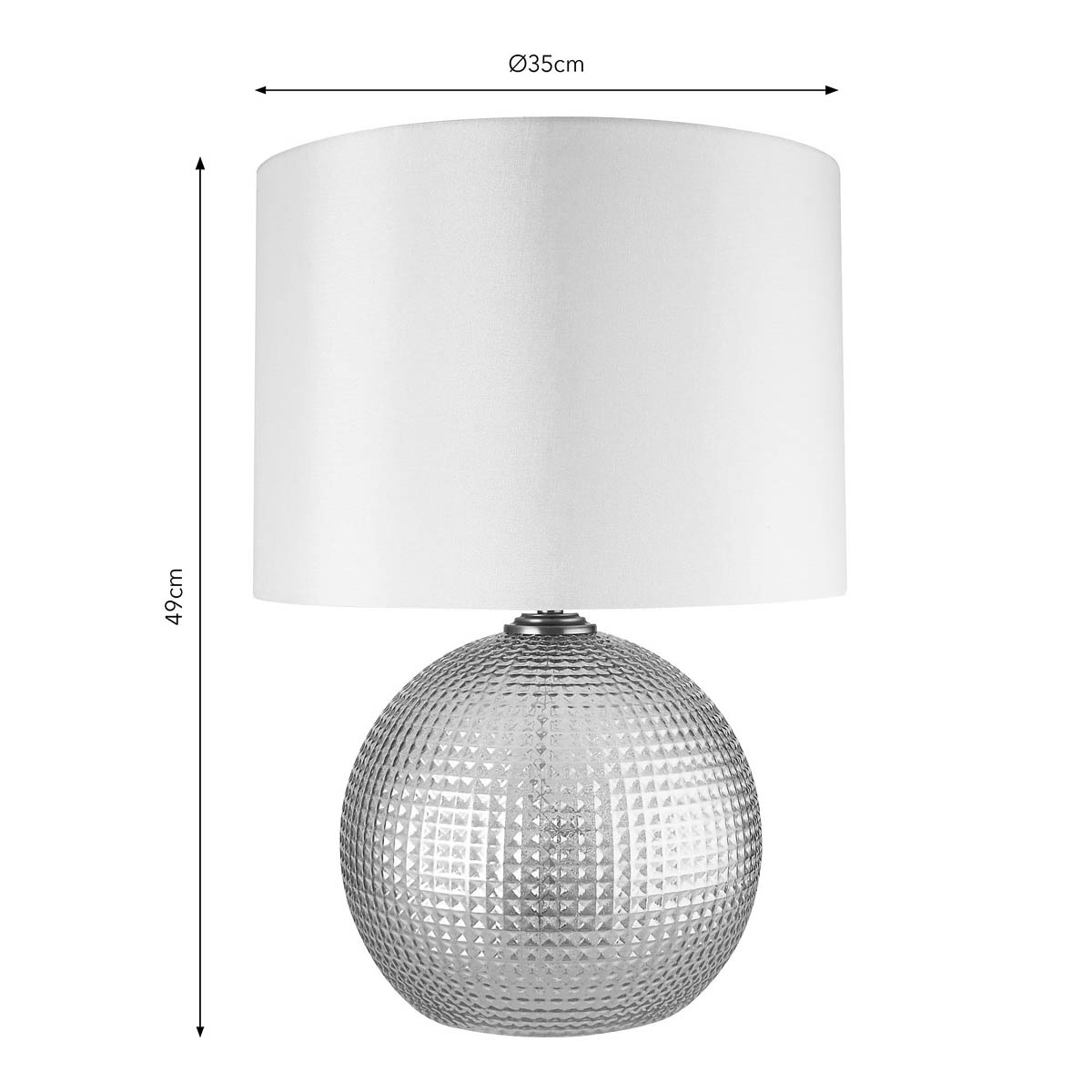 Table Lamp Glass Spherical Champagne Ivory Shade Antique Brass Effect Modern - Image 2