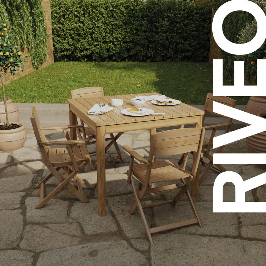 Garden Dining Table Wooden 4 Seater Square Durable Natural Outdoor Furniture - Image 6