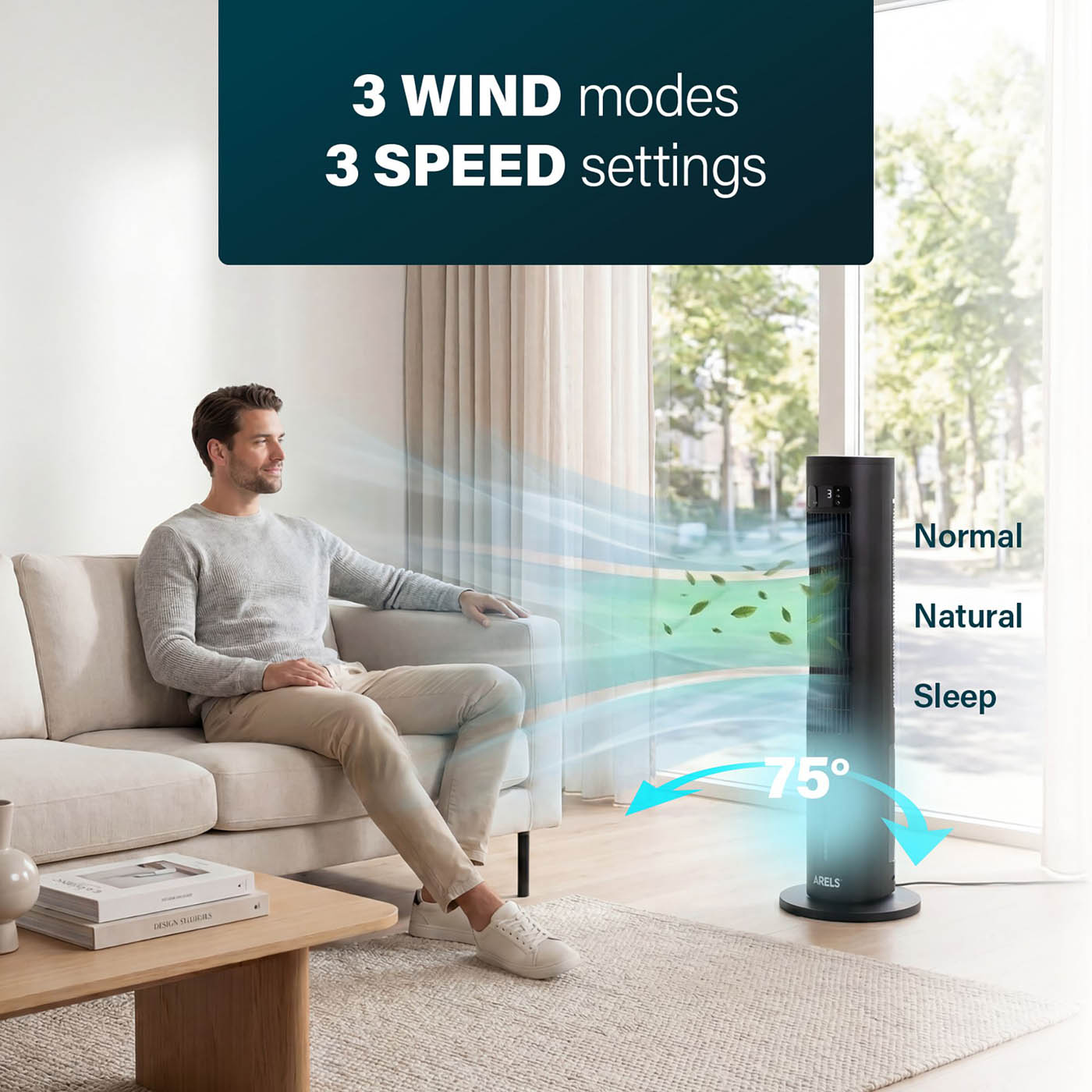 Princess Air Cooler Smart Tower Black Remote Controlled Oscillating Timer 3L - Image 10