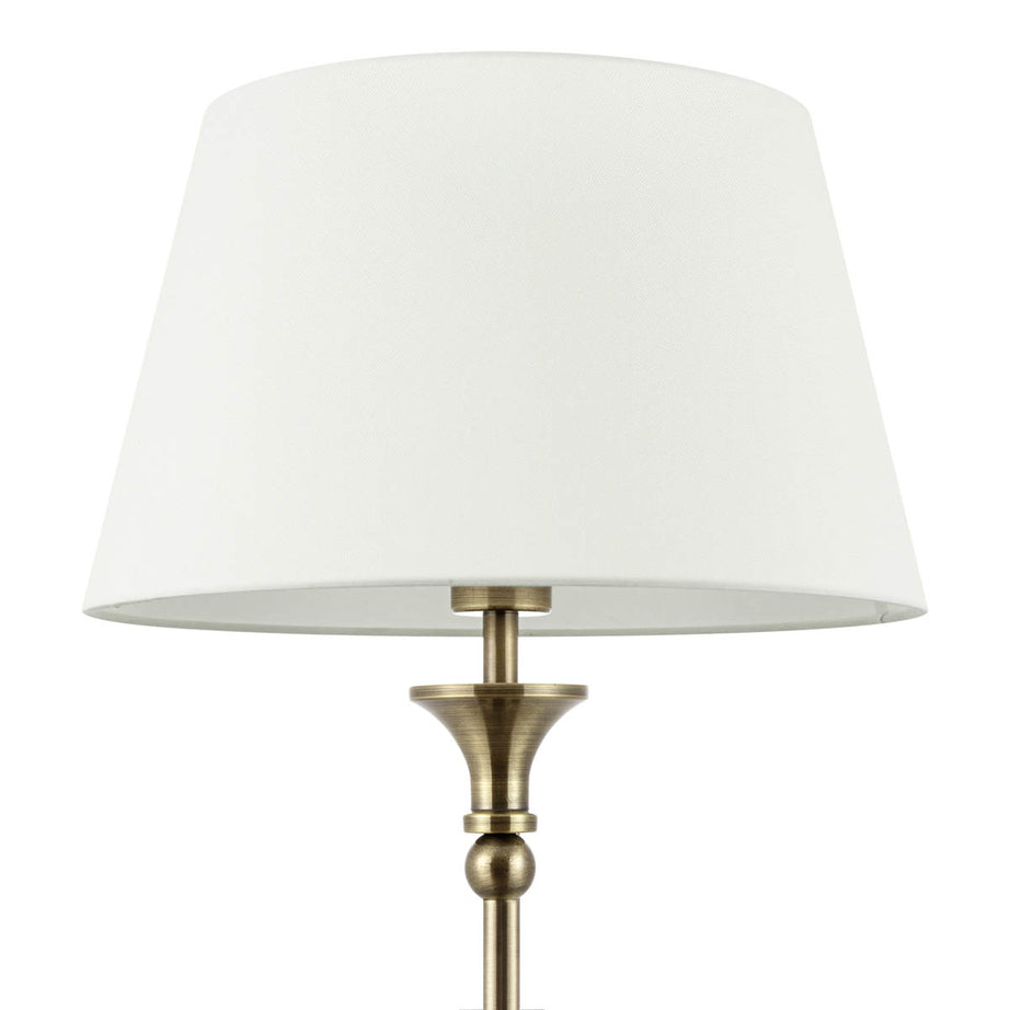 Floor Lamp LED Satin Cream Fabric Shade Antique Brass Effect Traditional - Image 6