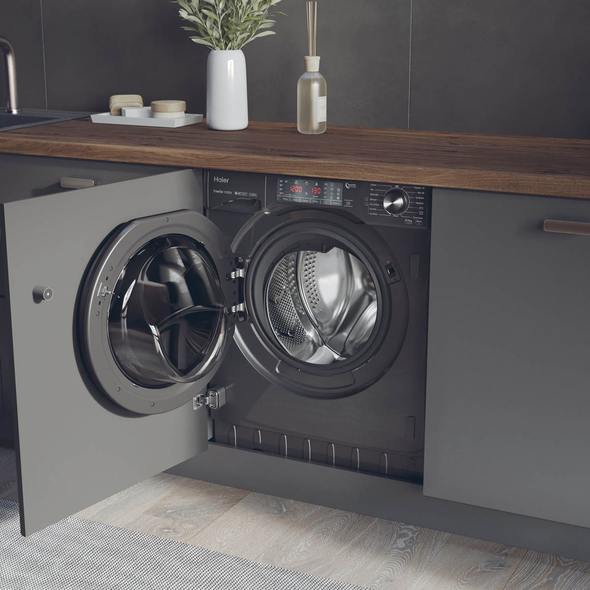 Haier Washer Dryer Built-in Condenser HWDQ90B416FWBRUK 9kg/5kg Grey 1600 rpm - Image 6