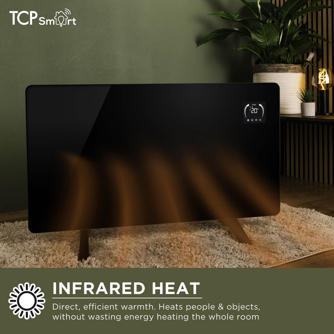 TCP Smart Panel Heater Electric Black Infrared Wi-Fi Voice App Control 600W - Image 7