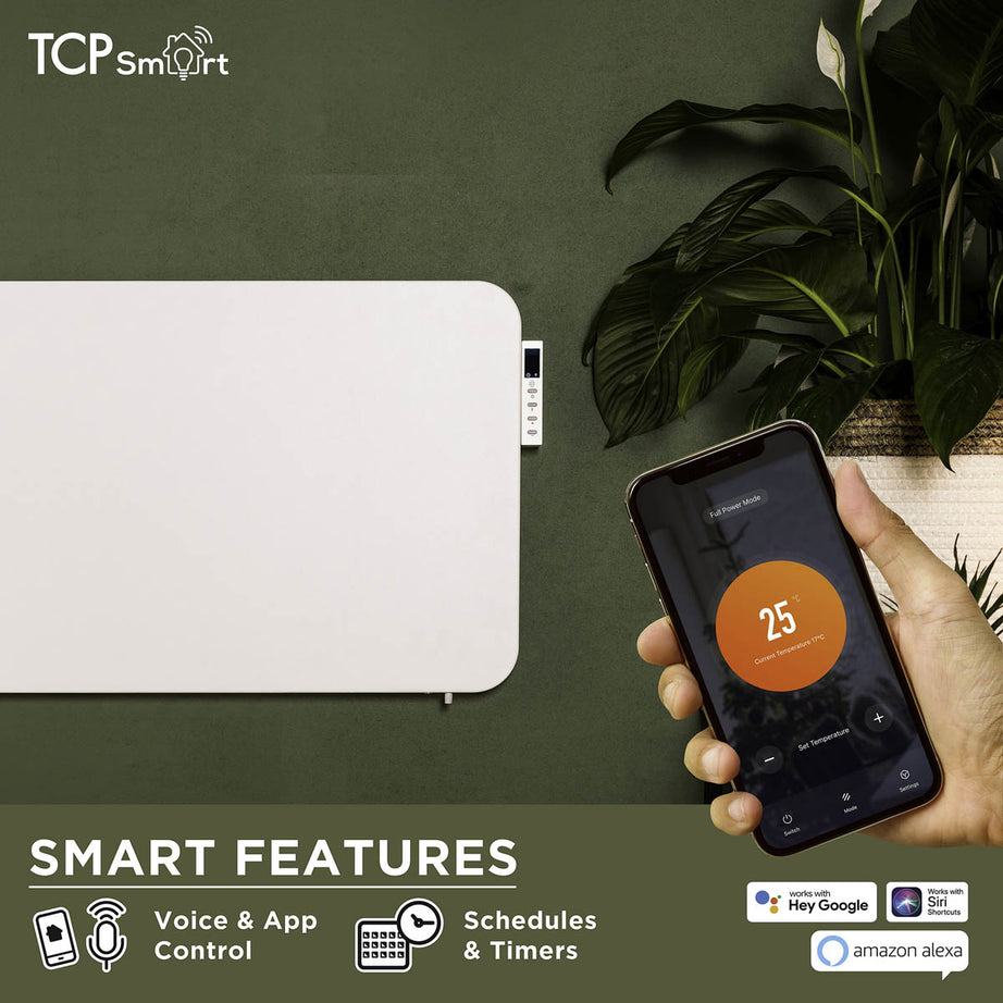 TCP Smart Panel Heater Electric White Infrared Voice And App Controlled 400W - Image 2