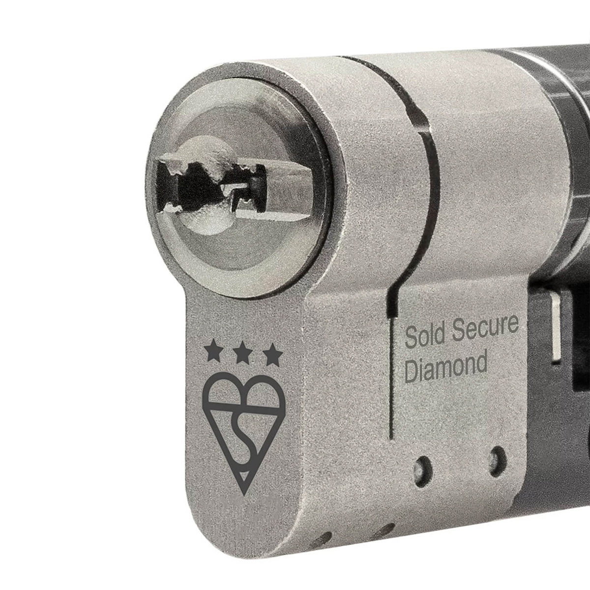 Smith & Locke Euro Cylinder Lock 3 Star Satin Nickel Plated 35/35 Fire Rated - Image 3