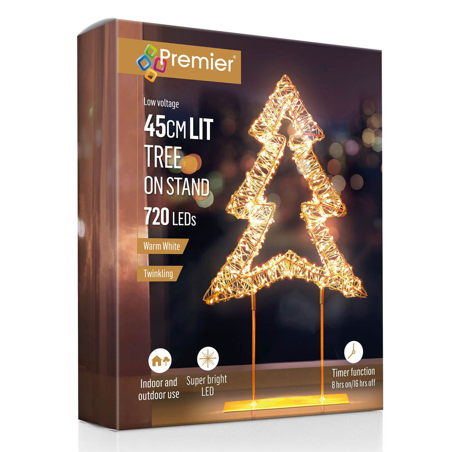 Christmas Tree Silhouette LED Warm White Rose Gold Indoor Outdoor Contemporary - Image 3