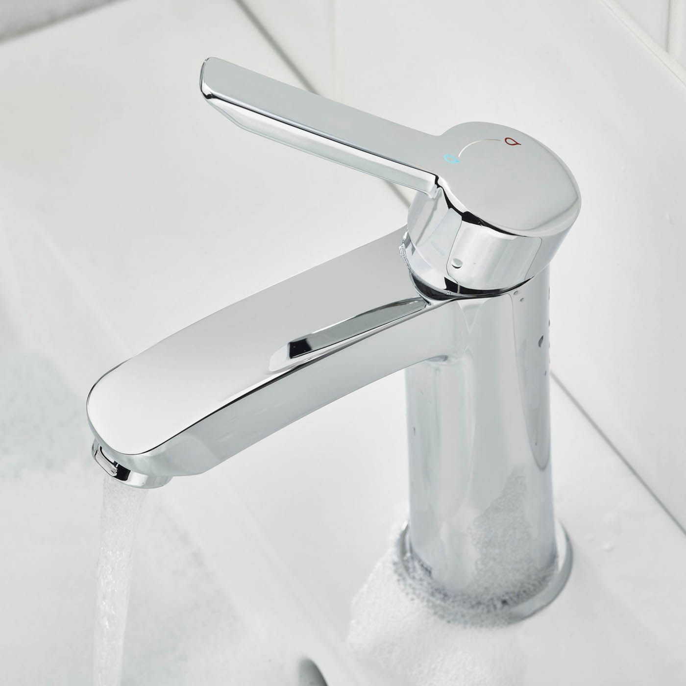 Bristan Basin Mixer Tap Apelo Polished Chrome Effect Round Single Lever Modern - Image 8