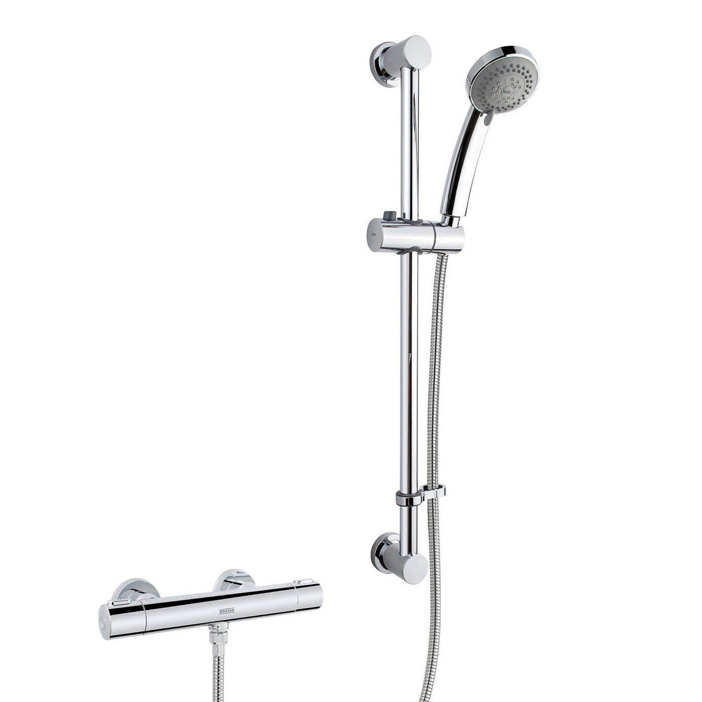 Bristan Frenzy Chrome effect Rear fed Thermostatic Mixer Shower & 1.5m hose length - Image 1