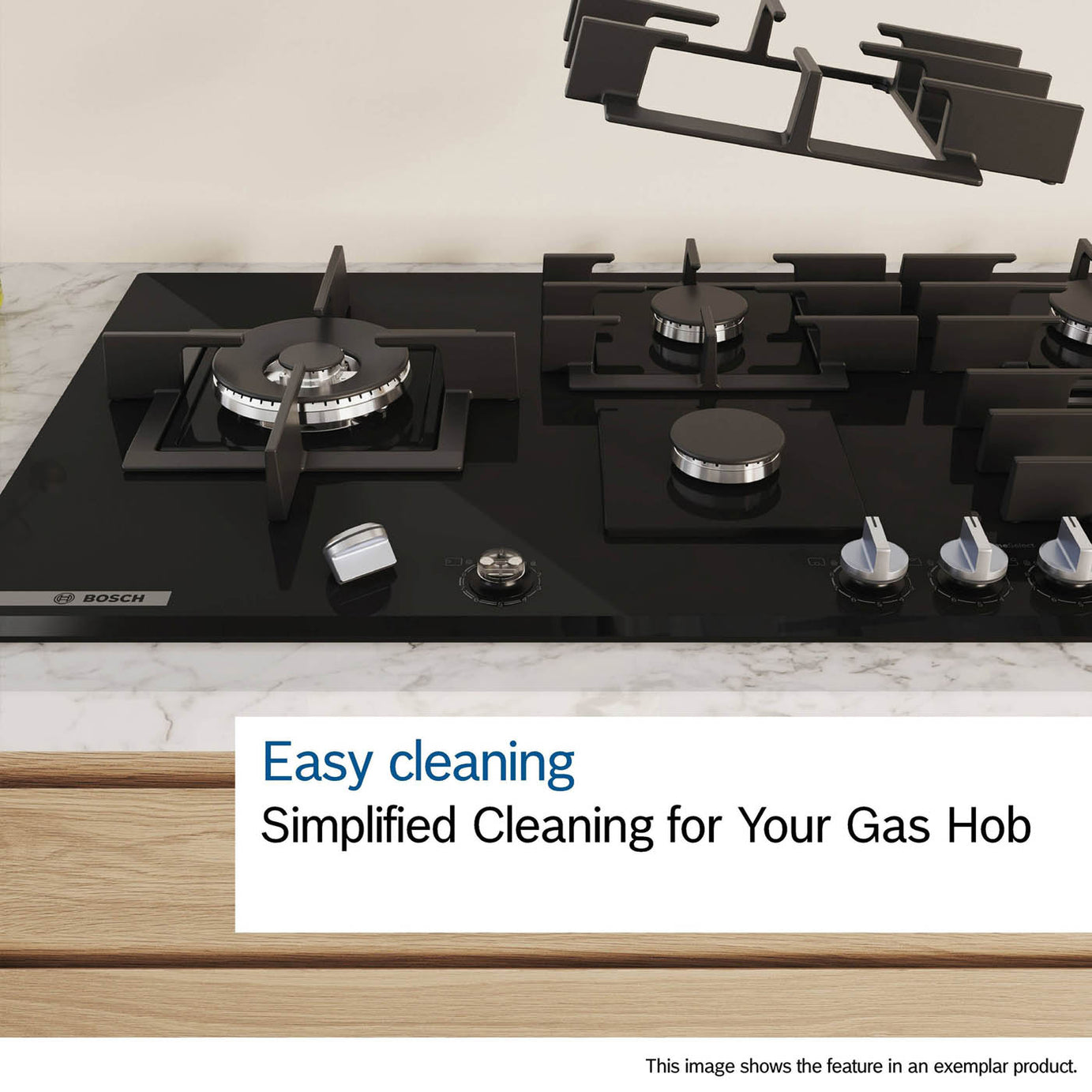 Bosch Gas Hob 5 Burner Series 6 PCS7A5I90 Electric 75cm Stainless Steel - Image 9