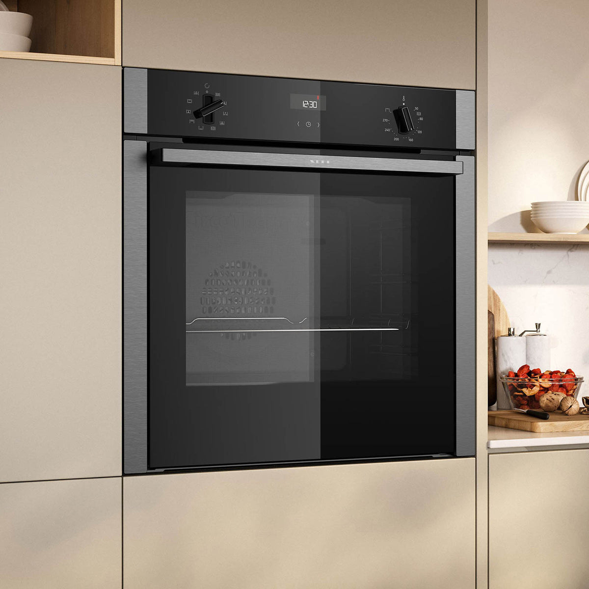 Neff Electric Oven 60cm B3ACE4AN3B Built In 71L Black Single Multi-function - Image 3