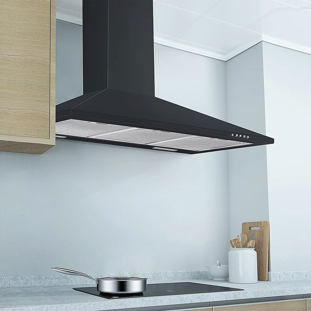 NNCHHB90EU Mild steel Chimney Cooker hood (W)89.5cm - Image 5