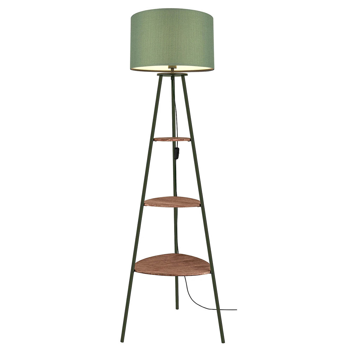 LED Floor Lamp Plain Neutral Green E27 Storage Shelf Living Room Bedroom 15W - Image 3