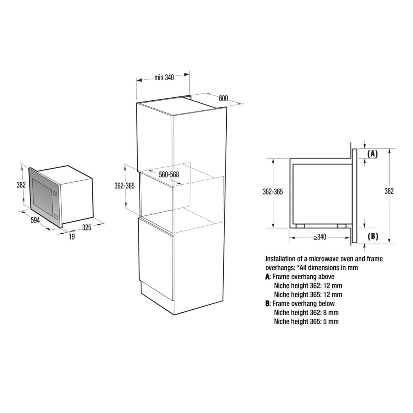 Hisense Built-in Microwave 20L BIM320G52BGUK Mirrored black - Image 2