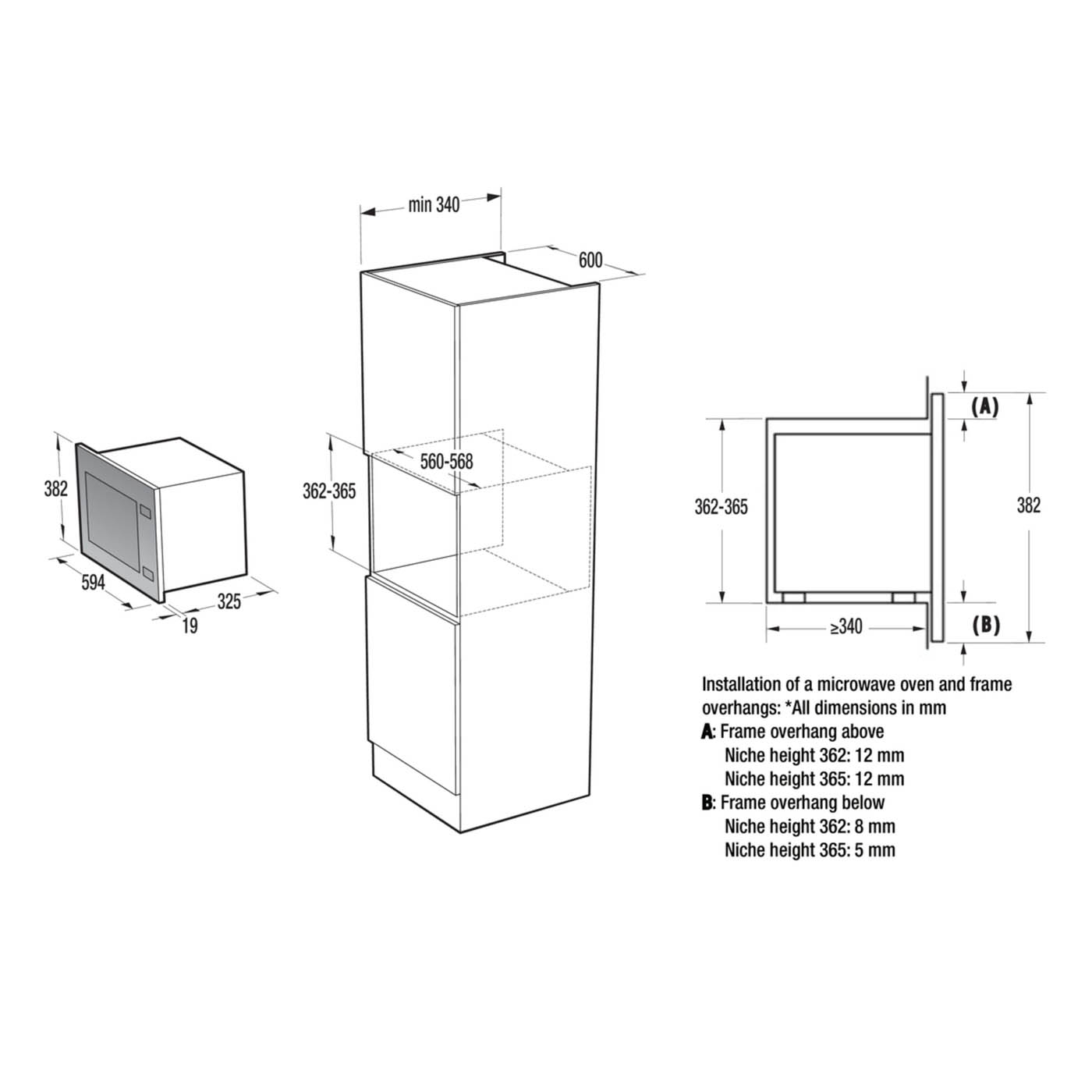 Hisense Built-in Microwave 20L BIM320G52BGUK Mirrored black - Image 2