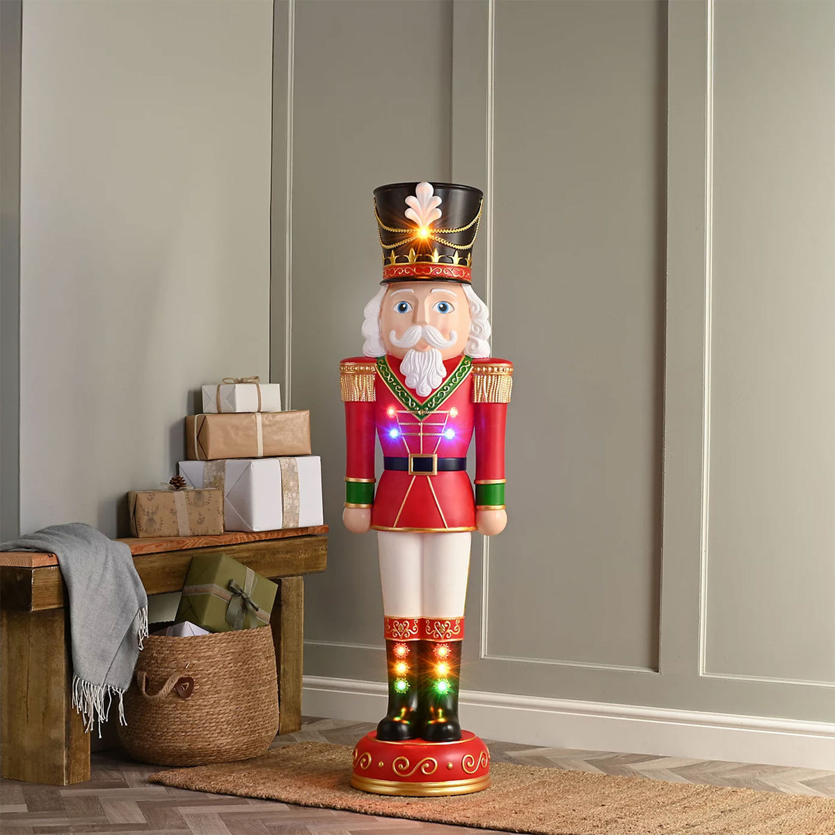 Illuminated Nutcracker Christmas Decoration 133cm LED Festive Display - Image 2