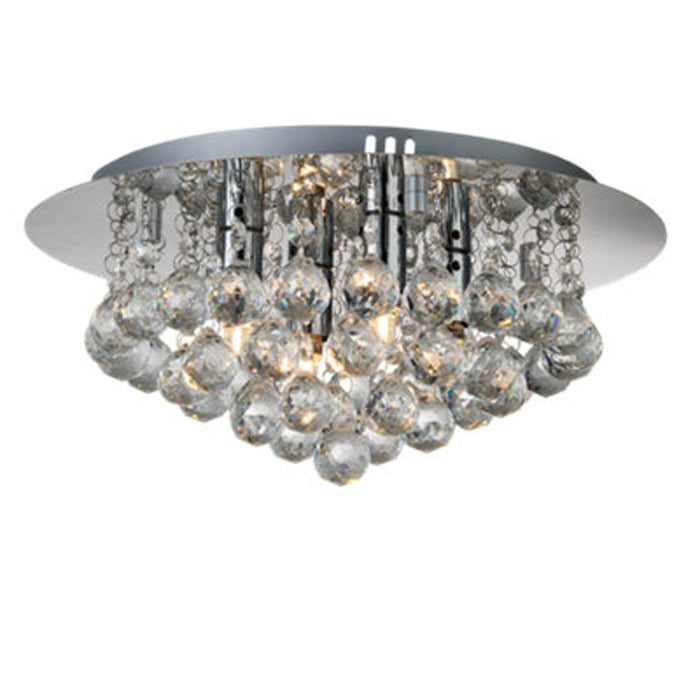 Ceiling Light Round Crystal Chandelier Clear Glass Droplet 4 Way Contemporary - Image 4