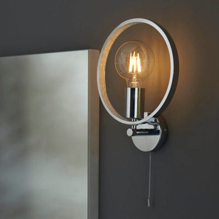 Bathroom Wall Light Chrome 1 Way Dimmable Clear Faceted Acrylic Contemporary 10W - Image 3