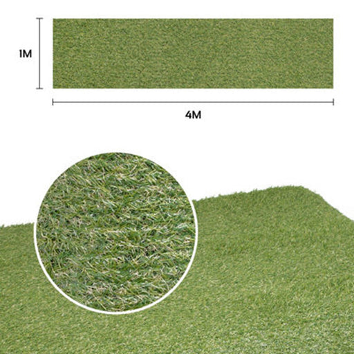 Artificial Grass Dark Green 15mm Pile High Astro Turf Fake Lawn Garden 4x1m - Image 1