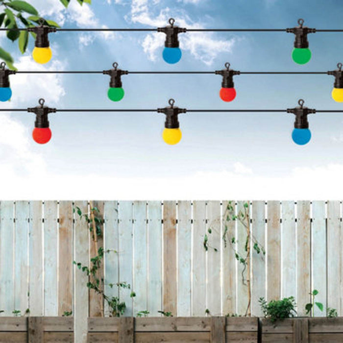 LED Festoon String Lights Outdoor Garden Multicoloured Retro Style 20 Bulbs - Image 2