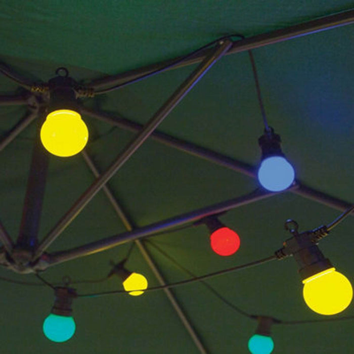 LED Festoon String Lights Outdoor Garden Multicoloured Retro Style 20 Bulbs - Image 3