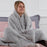 Fleece Blanket Throw Weighted Soft Teddy Silver Grey Double King 150 x 200cm 8kg - Image 1