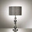 Table Lamp Bedside Light Silver Drum Shade Chrome Modern Bedroom Livingroom - Image 2