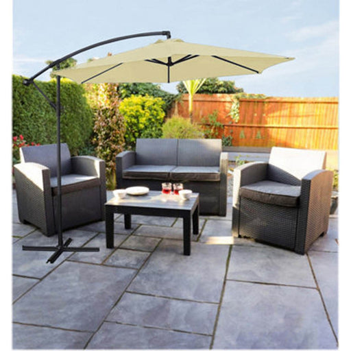 Garden Parasol Umbrella Cream Outdoor Cantilever Banana Canopy Sun Shade 3m - Image 1