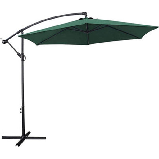 Garden Parasol Umbrella 3M Green Outdoor Cantilever Canopy Outdoor Crank Tilt - Image 1