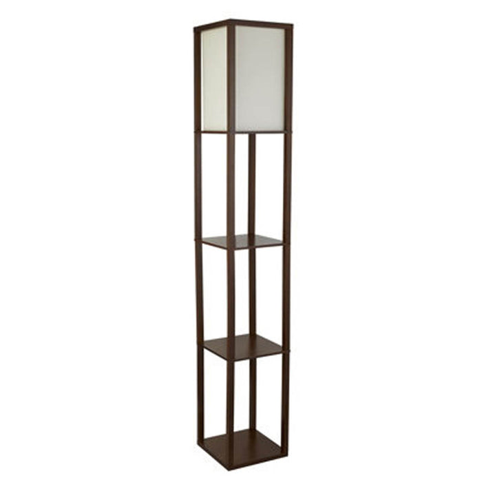 Floor Lamp With Shelves Units Standing Light Modern Livingroom Brown 160cm - Image 2