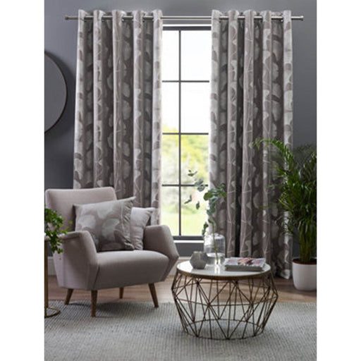 Gingko Steeple Grey 2Wx108" Eyelet Curtain Pair - Image 1