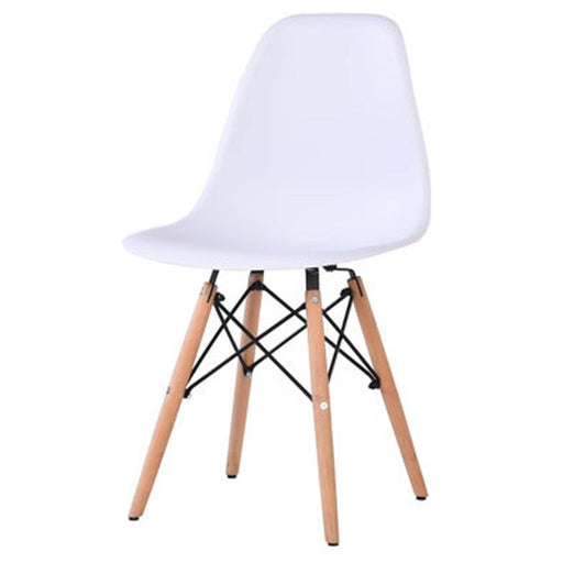 Set Of 4 Chairs White Stylish Kitchen Office Modern Wooden Dining Room Furniture - Image 1