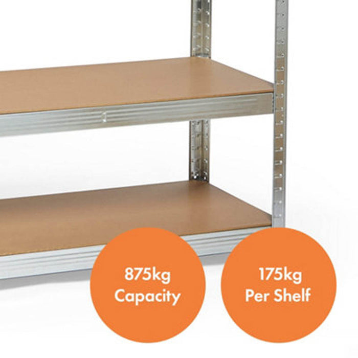 Garage Shelving Unit Heavy Duty Storage 5 Tier Metal Rack Shelf Adjustable Stand - Image 4