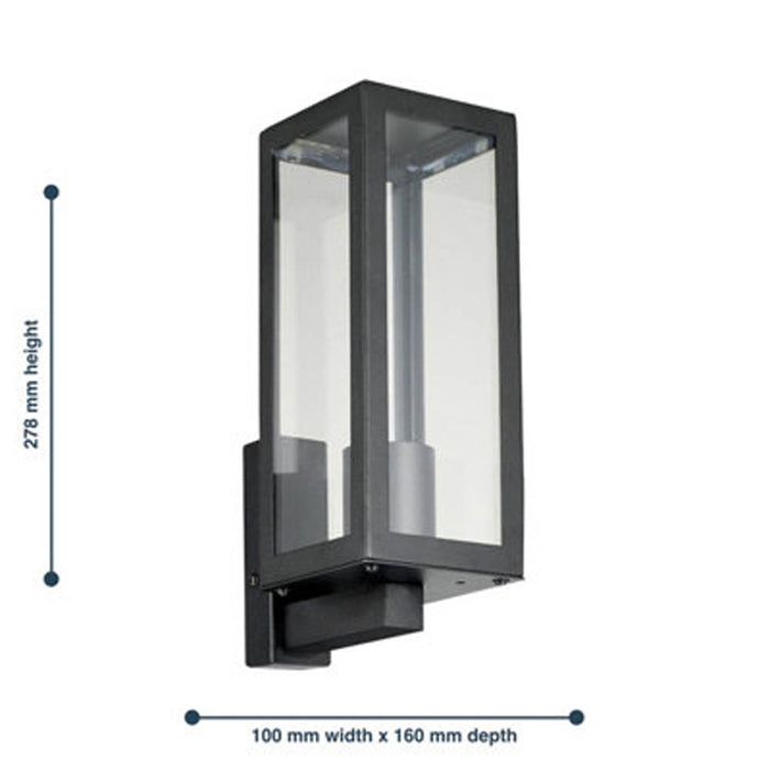 Outdoor Wall Light Black Clear Glass Metal Waterproof Outdoor Porch Patio 60W - Image 4