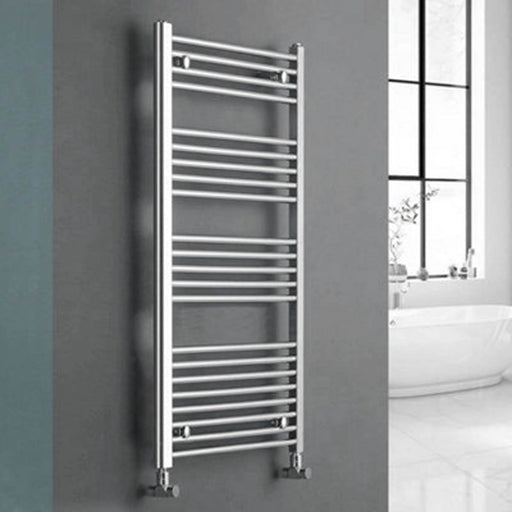 Towel Rail Radiator Straight Chrome Bathroom Heated Warmer Ladder 400x800mm - Image 1