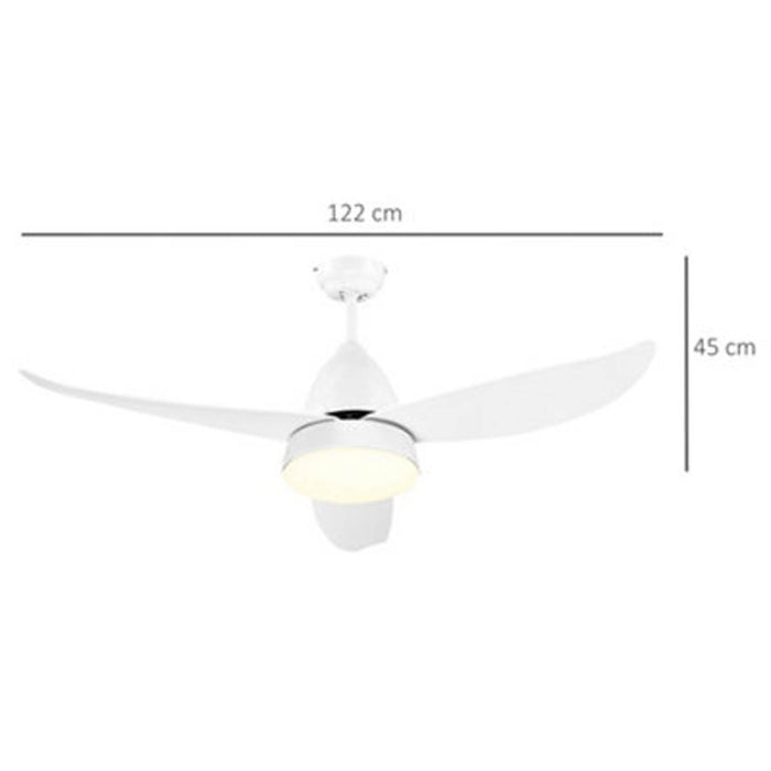Ceiling Fan With Light LED 1900lm 3 Blades Indoor Modern White Remote 24W - Image 3