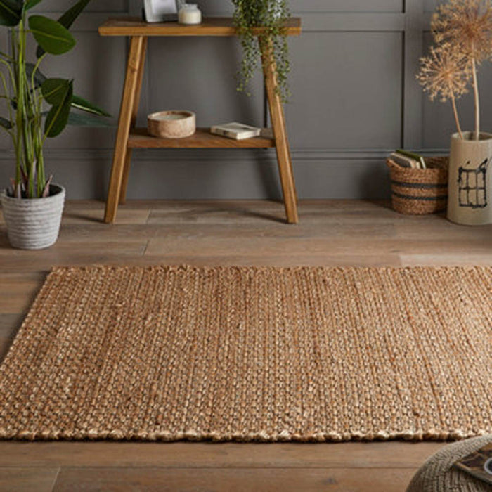 Natural Rug Chunky Jute Home Decor Indoor Handmade Low Pile 120x170cm Modern - Image 1