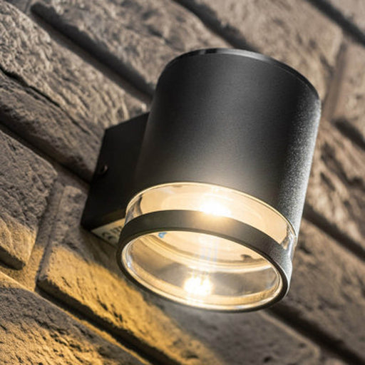 Wall Lantern Light Solar Black Durable Modern Outdoor Garden Patio Driveway - Image 1