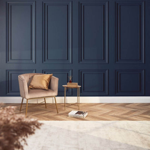 Wood Panel Mural Navy Blue Adhesive Removable Smooth Modern Home Décor 350x240cm - Image 1