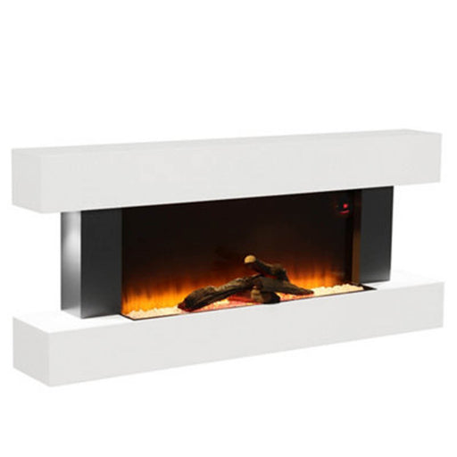 Electric Fire Suite Fireplace White LED Freestanding/Wall-Mounted Timer 52 Inch - Image 1