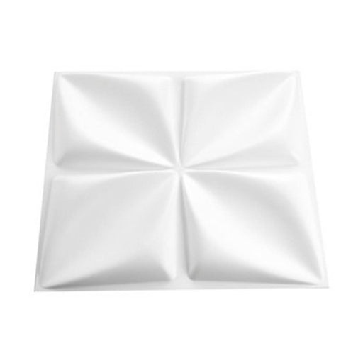 Livingandhome 12 Pack White Flower Design Decorative 3D PVC Wall Panels 50cm L x 50cm W - Image 1
