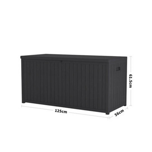 Livingandhome 4 x 2 ft Black Lockable Waterproof PP Garden Tool Storage Box 430L - Image 1