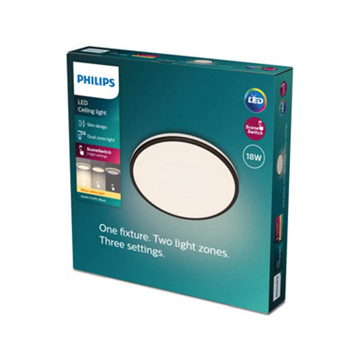 Philips LED Ceiling Light Black CL570 Super Slim Warm white Dimmable Compact - Image 2