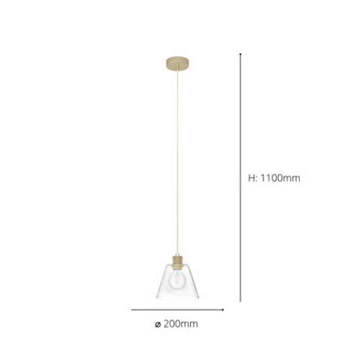 Ceiling Light Pendant Adjustable Gold Retro Clear Glass Living Room Dinning 40W - Image 4